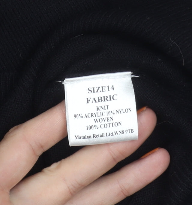 Womens UK Size 14 Soon Black Pullover Jumper