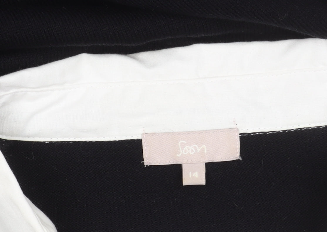 Womens UK Size 14 Soon Black Pullover Jumper