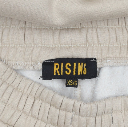 RISING Women's Beige XS Sweatpants Casual Cotton Blend