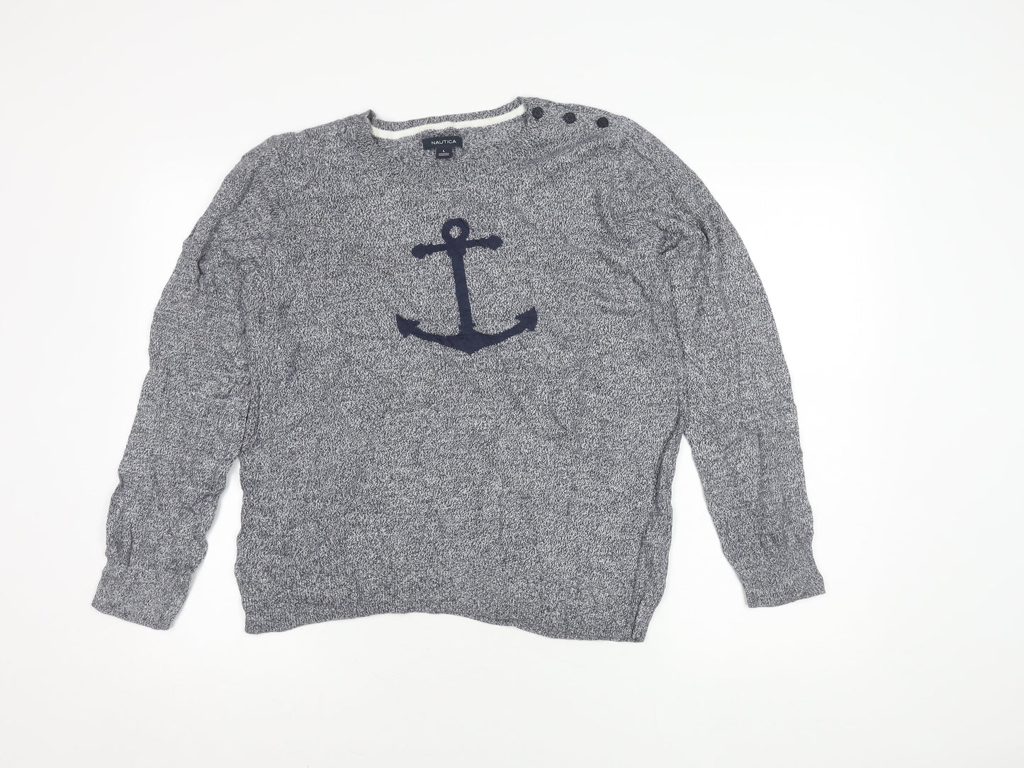 Womens UK Size L Nautica Blue Pullover Jumper