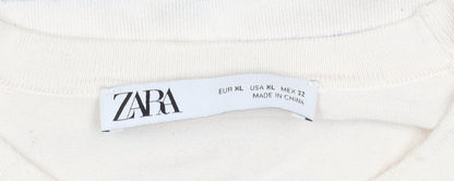 Womens UK Size 16 Zara White Pullover Jumper