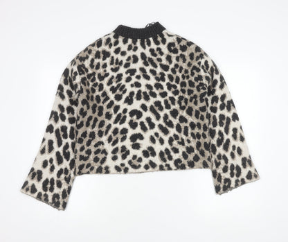 H&M Women's Multicoloured Animal Print Pullover Jumper - Size 4