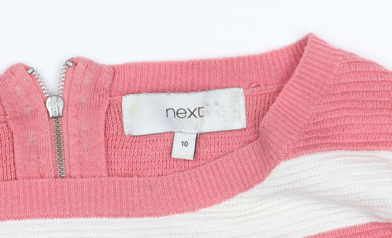 Womens UK Size 10 NEXT Pink Full Zip Jumper