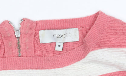 Womens UK Size 10 NEXT Pink Full Zip Jumper