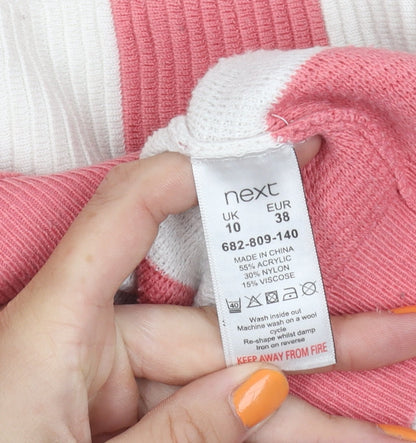 Womens UK Size 10 NEXT Pink Full Zip Jumper