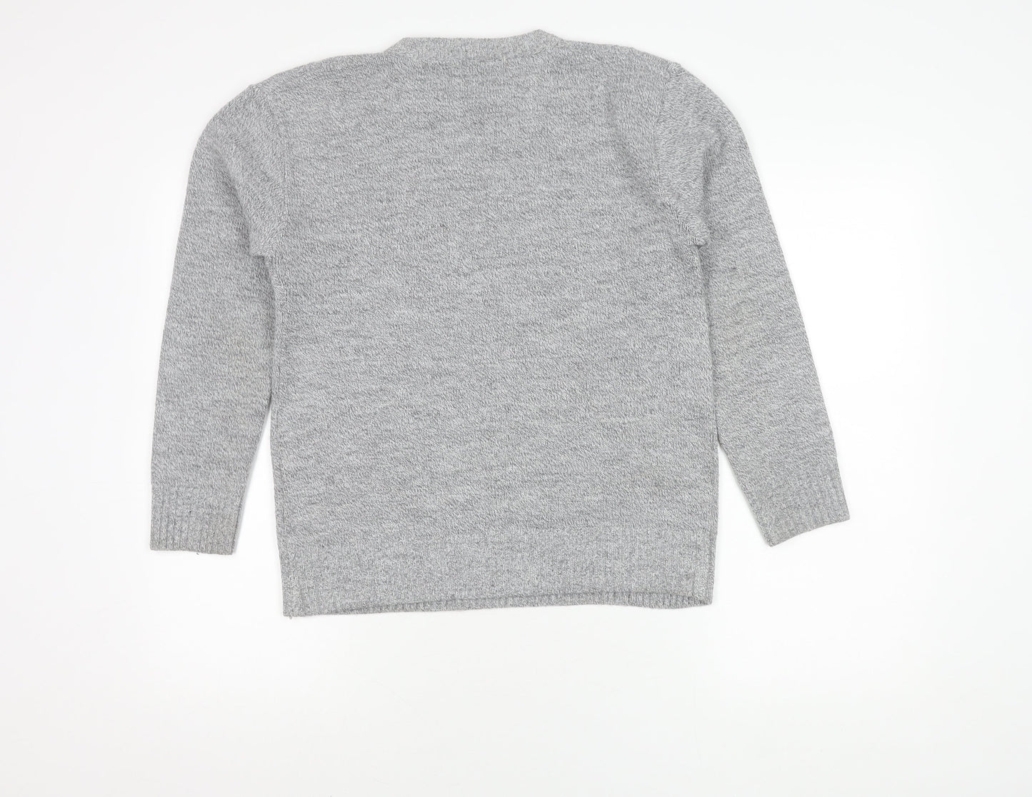 Pure & Natural Grey Cable-Knit Men's Pullover - M