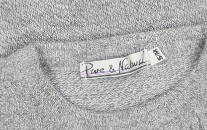 Pure & Natural Grey Cable-Knit Men's Pullover - M