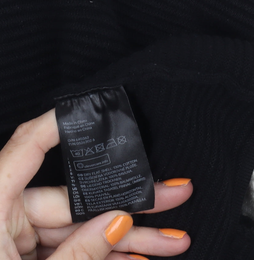 Womens UK Size 12 H&M Black Pullover Jumper