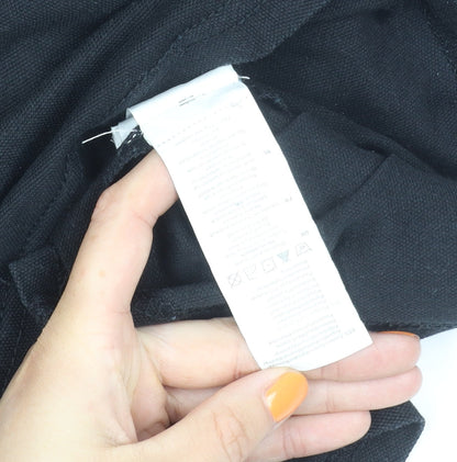 Men's Black Polo Shirt, Size M, Button-Down Collar