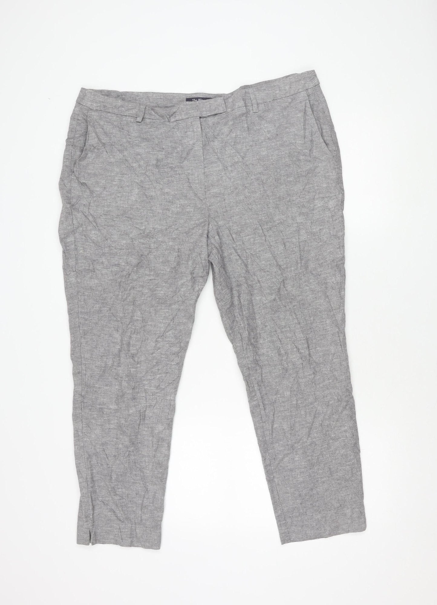 Marks and Spencer Men's Grey Regular Trousers