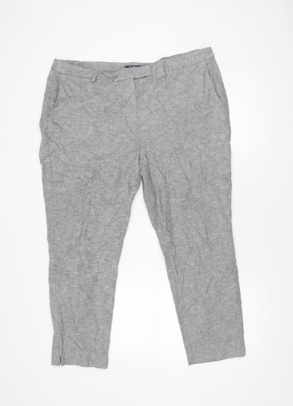 Marks and Spencer Men's Grey Regular Trousers