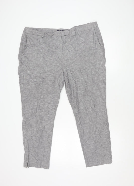 Marks and Spencer Men's Grey Regular Trousers