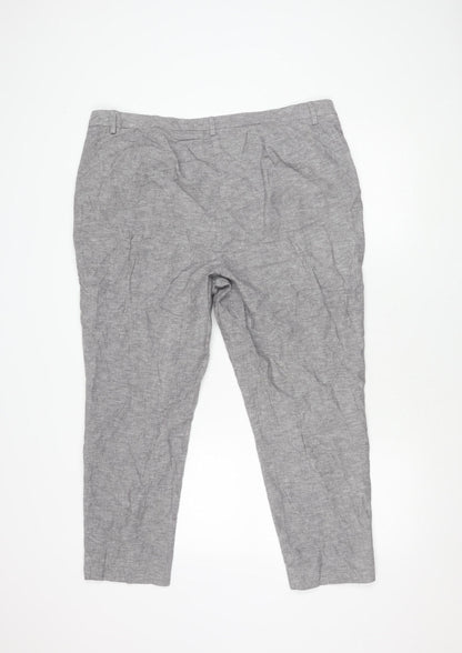 Marks and Spencer Men's Grey Regular Trousers