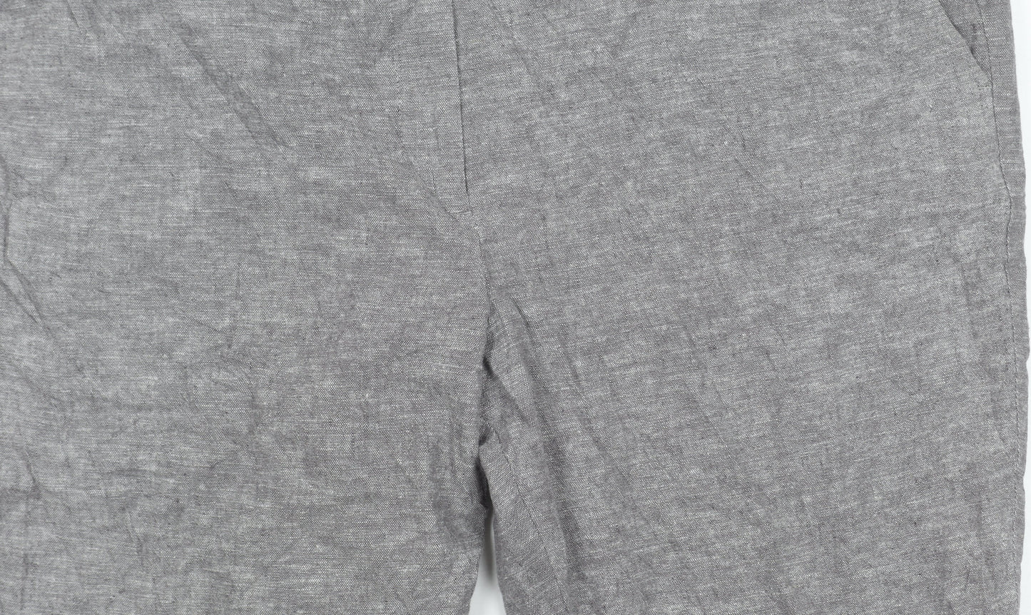 Marks and Spencer Men's Grey Regular Trousers