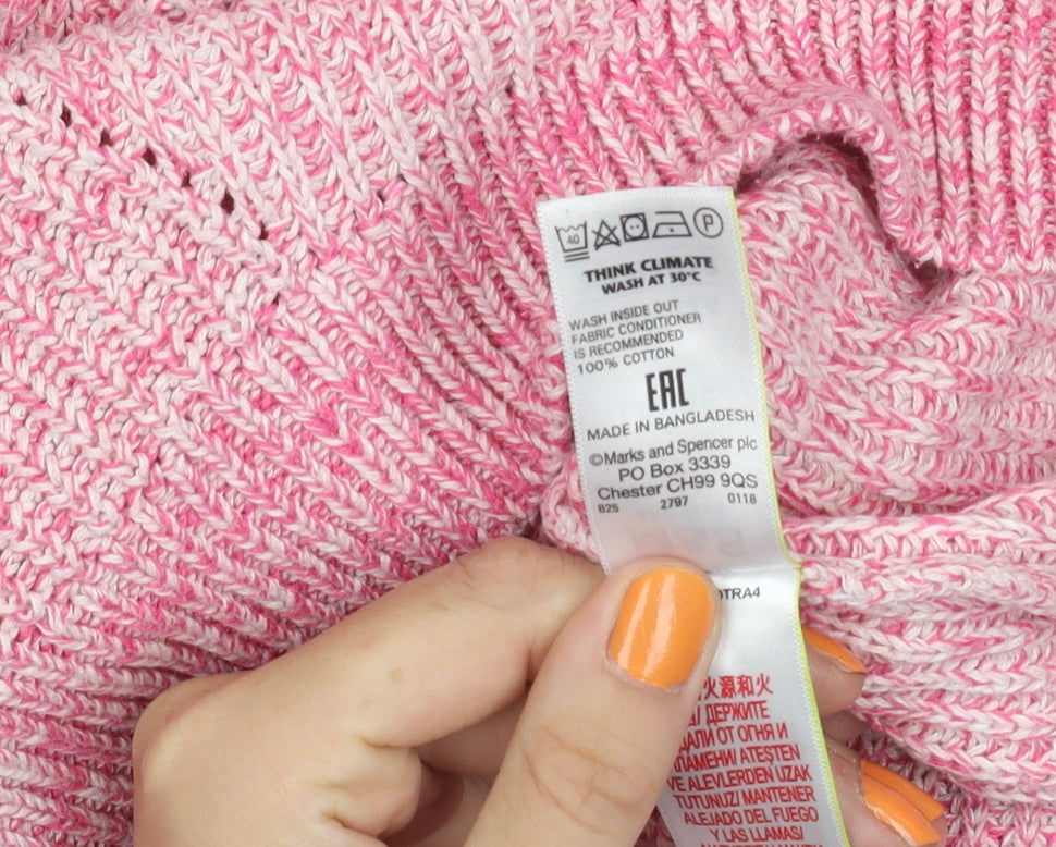 Womens UK Size L Marks and Spencer Pink Pullover Jumper