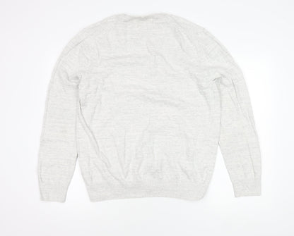 Marks and Spencer Men's Grey XL Cotton Pullover Jumper