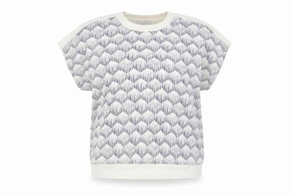 Front view of Next Women's Ivory Geometric Top, size 14