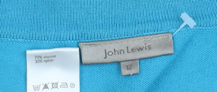 Womens UK Size 12 John Lewis Blue Cardigan Jumper
