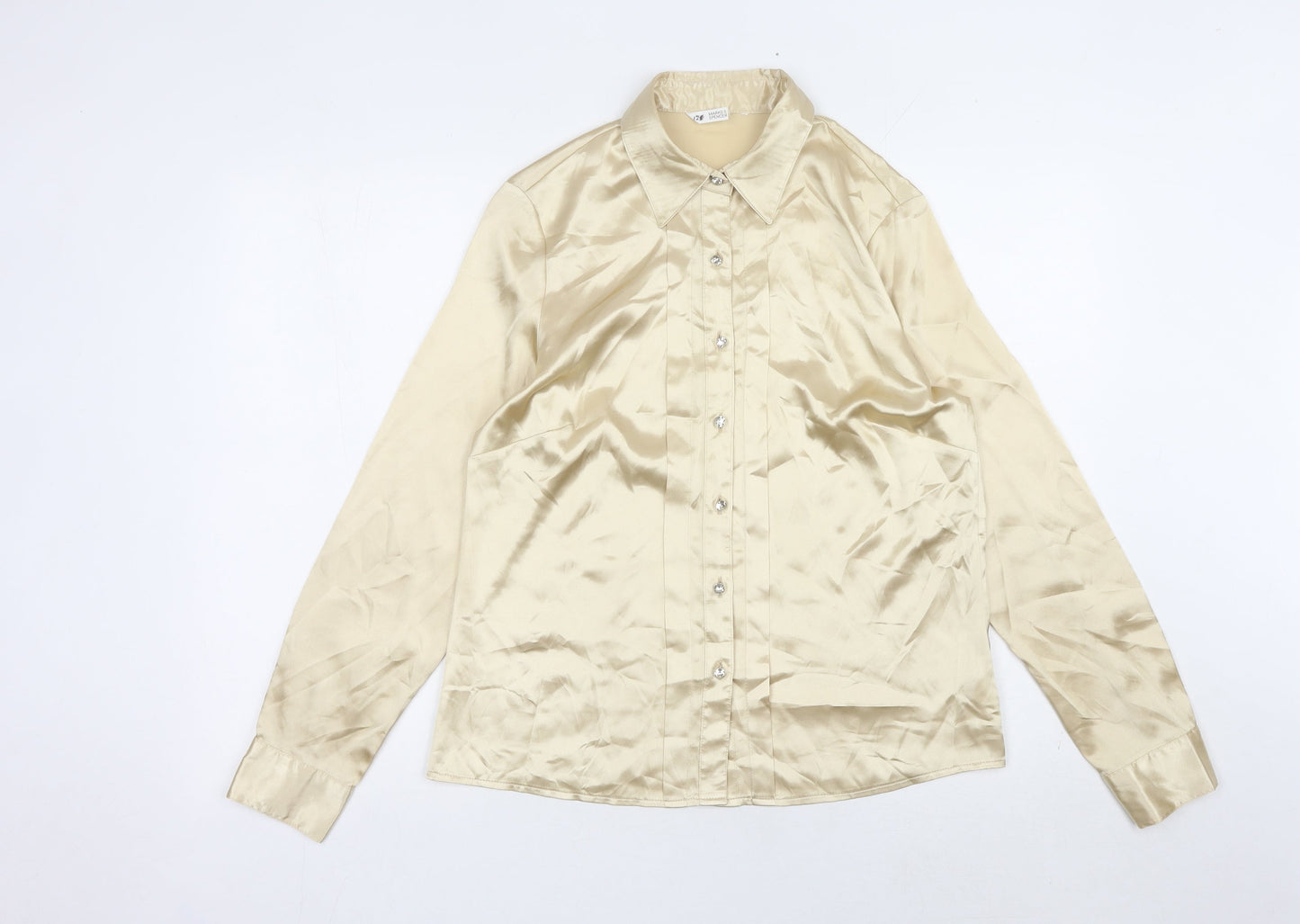 Womens UK Size 12 Marks and Spencer Beige Basic Blouse