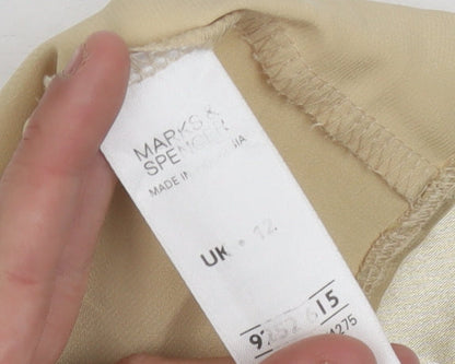 Womens UK Size 12 Marks and Spencer Beige Basic Blouse