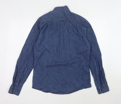 Officers Club Unisex Blue M Denim Button-Up Shirt