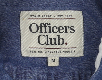Officers Club Unisex Blue M Denim Button-Up Shirt