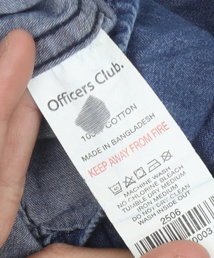 Officers Club Unisex Blue M Denim Button-Up Shirt