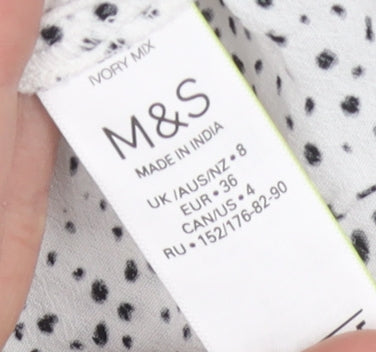 Womens UK Size 8 Marks and Spencer White  Blouse
