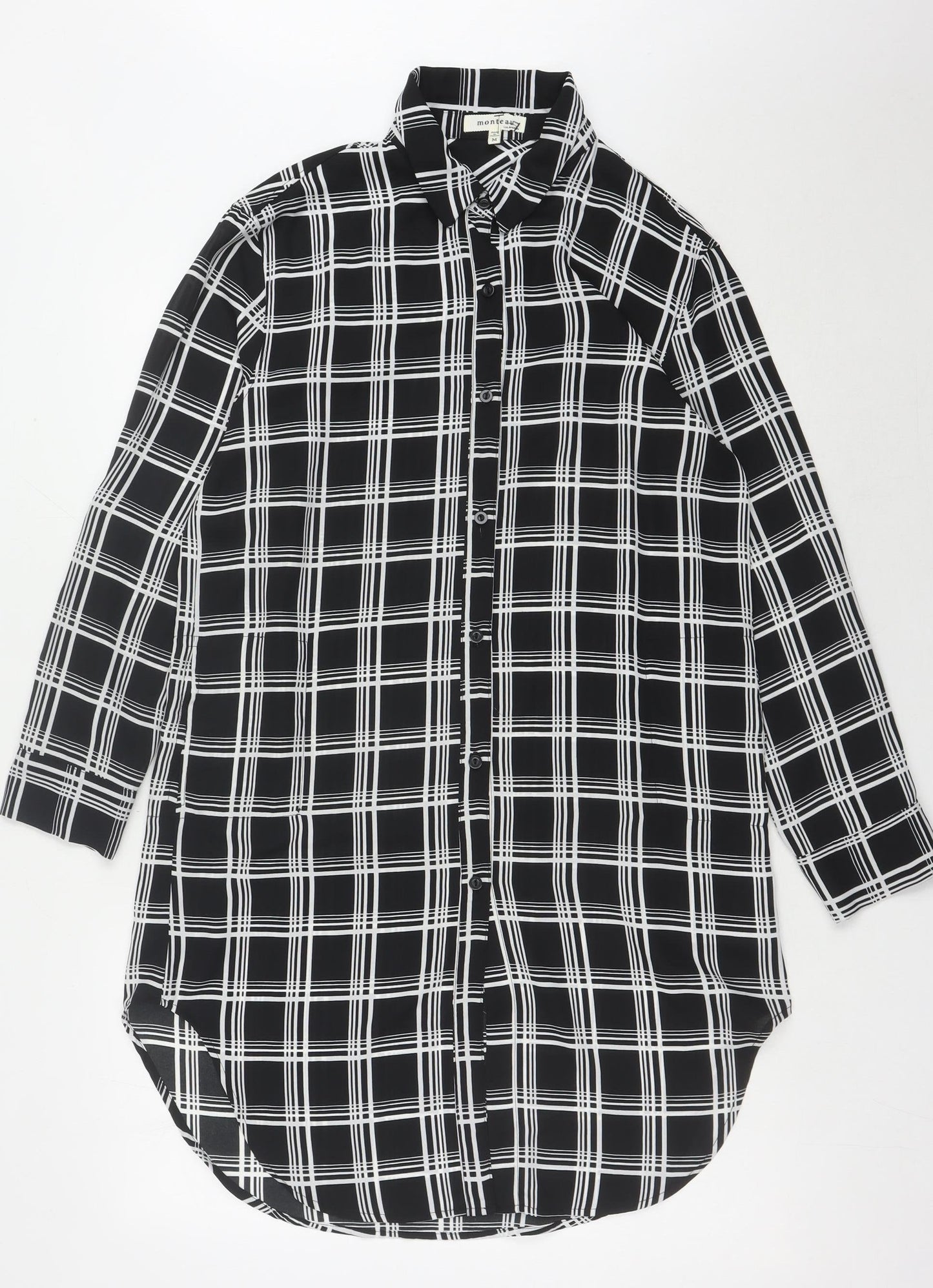 Monteau Women's Black Check Shirt Dress M