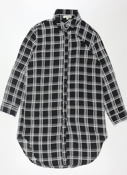 Monteau Women's Black Check Shirt Dress M