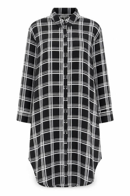 Monteau Women's Black Check Shirt Dress M