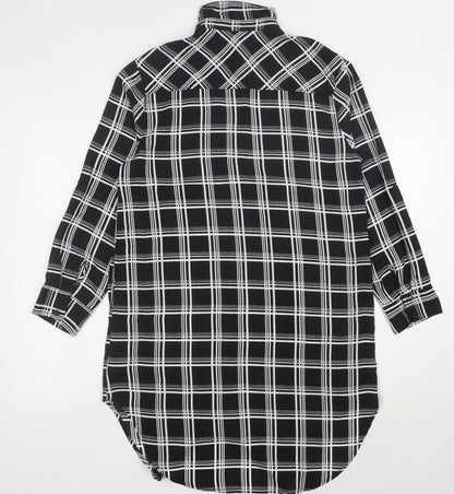 Monteau Women's Black Check Shirt Dress M