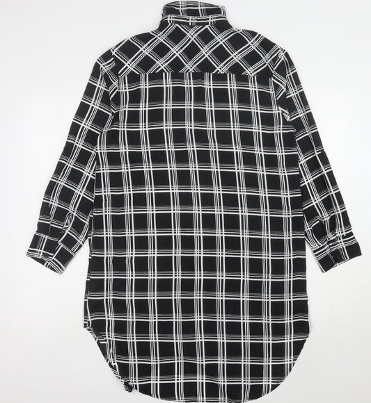 Monteau Women's Black Check Shirt Dress M