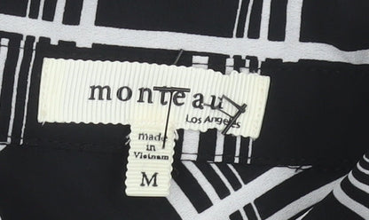 Monteau Women's Black Check Shirt Dress M