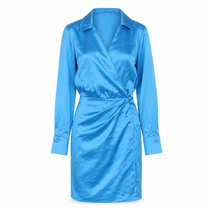ZARA Women’s Blue Long Sleeve Collared Dress XS