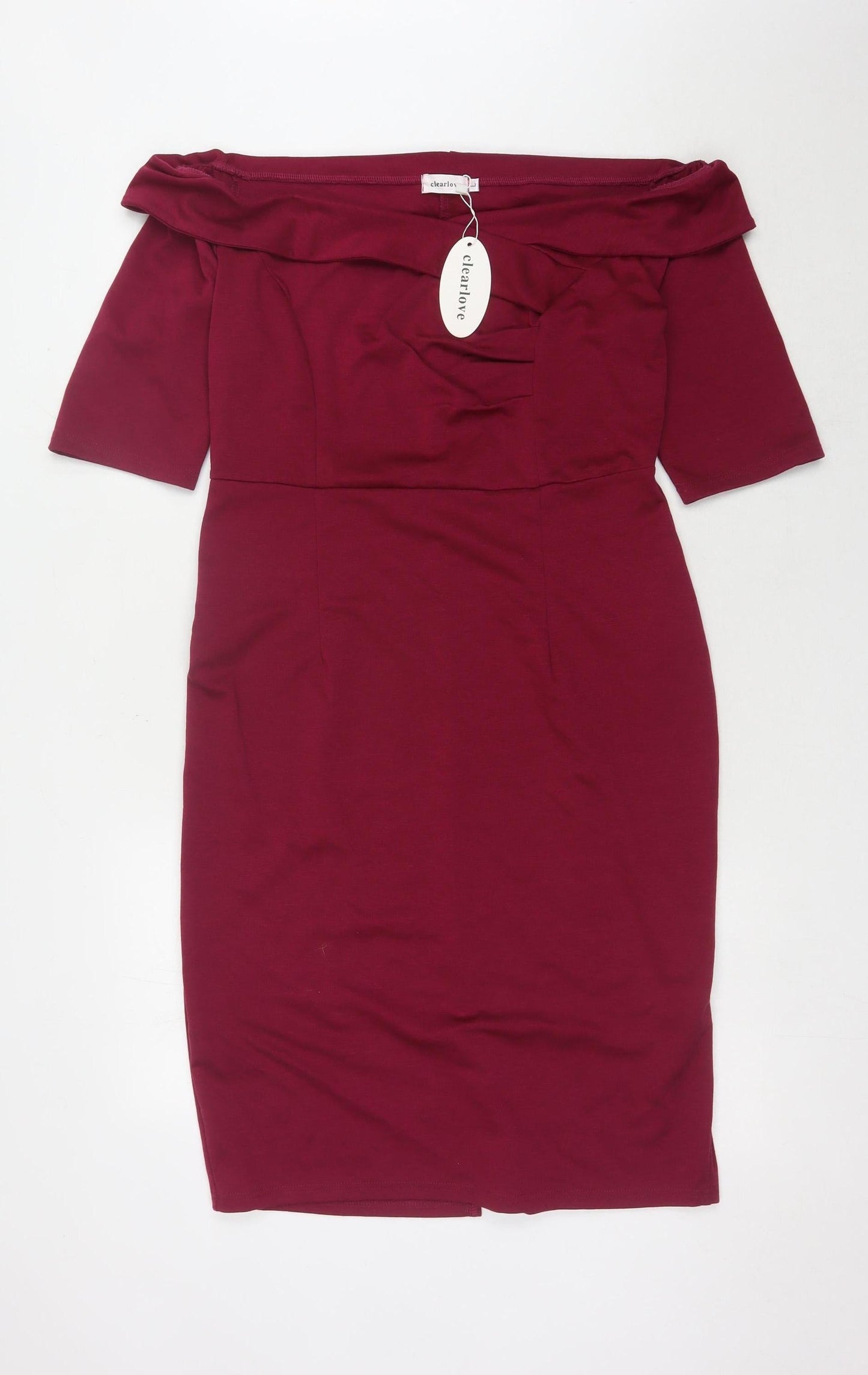 Clearlove Women's Red Pencil Dress, Off Shoulder