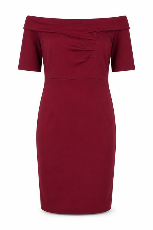 Clearlove Women's Red Pencil Dress, Off Shoulder