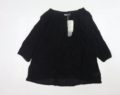 Womens UK Size L Fransa Black Basic Blouse
