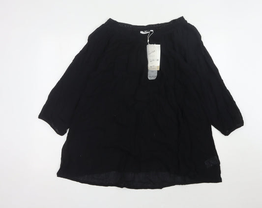 Womens UK Size L Fransa Black Basic Blouse