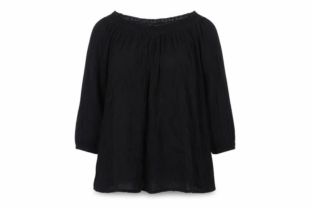 Womens UK Size L Fransa Black Basic Blouse