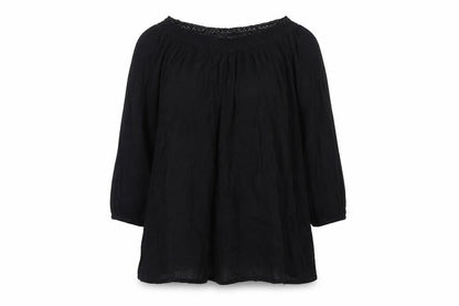 Womens UK Size L Fransa Black Basic Blouse