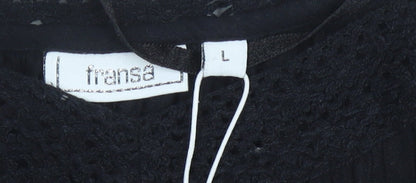 Womens UK Size L Fransa Black Basic Blouse
