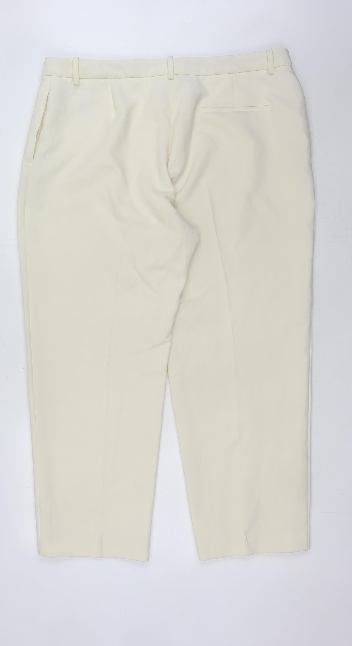 Womens UK Size 20 Marks and Spencer Regular Fit  Ivory Trousers