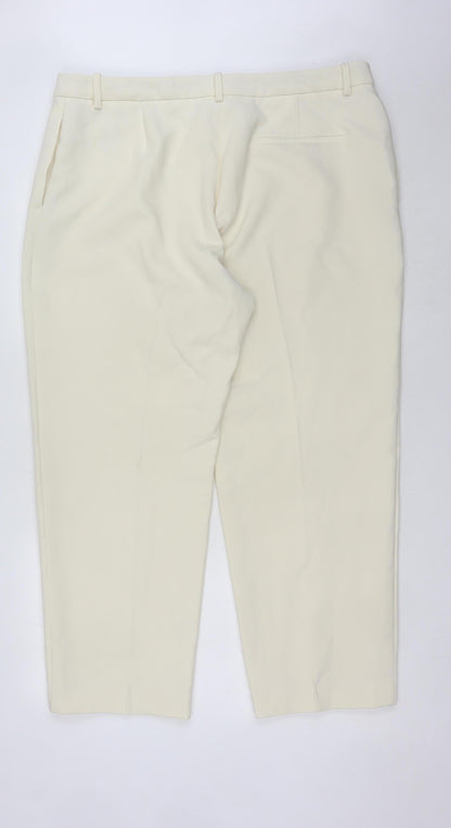 Womens UK Size 20 Marks and Spencer Regular Fit  Ivory Trousers