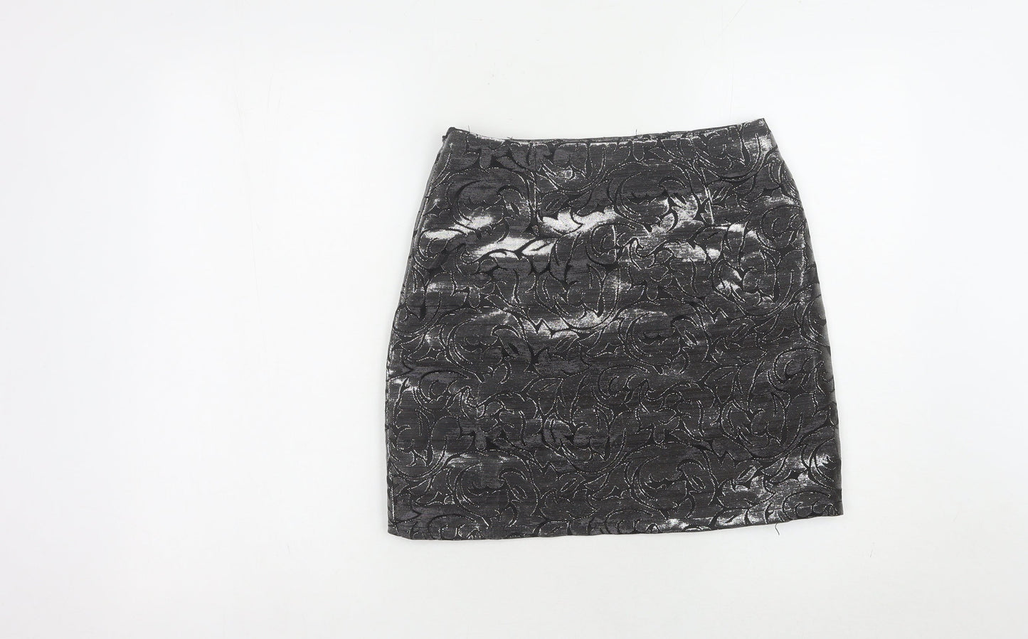 George Women's Black Floral Glitter Pencil Skirt, Size 8