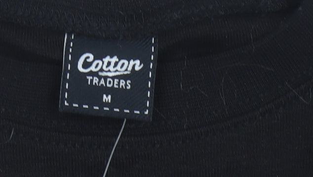 Mens UK Size M Cotton Traders Black  T-Shirt