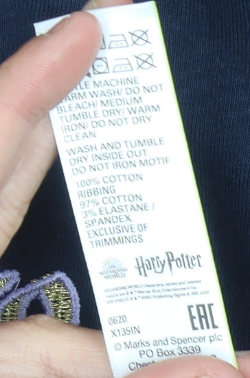 Marks and Spencer Girls Blue Hogwarts T-Shirt 15-16 Years