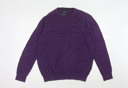 Joules Men's Purple Cotton Pullover Jumper L