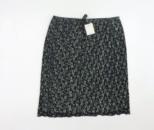 Dorothy Perkins Women's Black Floral Pencil Skirt, Size 16