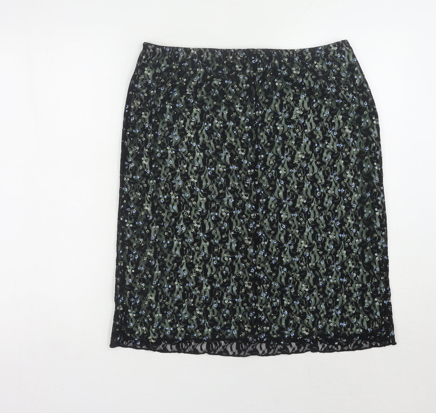 Dorothy Perkins Women's Black Floral Pencil Skirt, Size 16